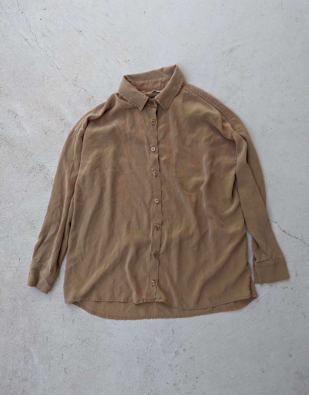 Esby Apparel Gold Silk Button Down Top